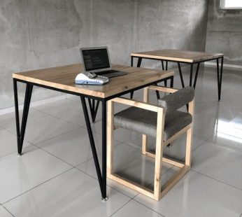 Metal and Eucalyptus Table by Inwood