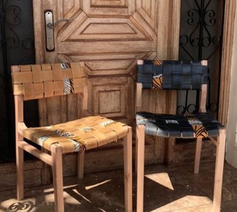 Grevillea, Leather and Kitenge Chair by Inwood