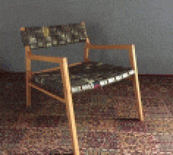 White Eucalyptus, Leather and Kitenge Chair by Inwood