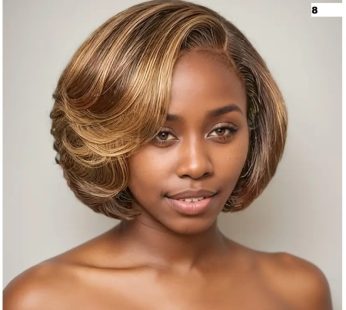 Women’S Stylish Short Bob Wig with Side Part