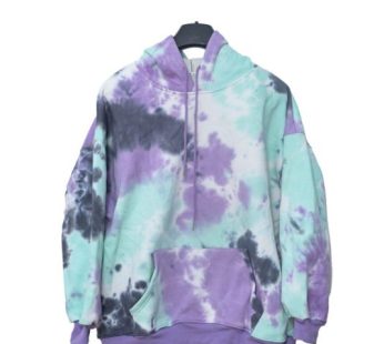 Men Drawstring Tie Dye Pocket Hoodie