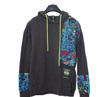 Men Drawstring Graphic Hoodie