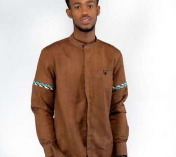 F and Y Made in Rwanda Men Brown Longsleeve Shirt