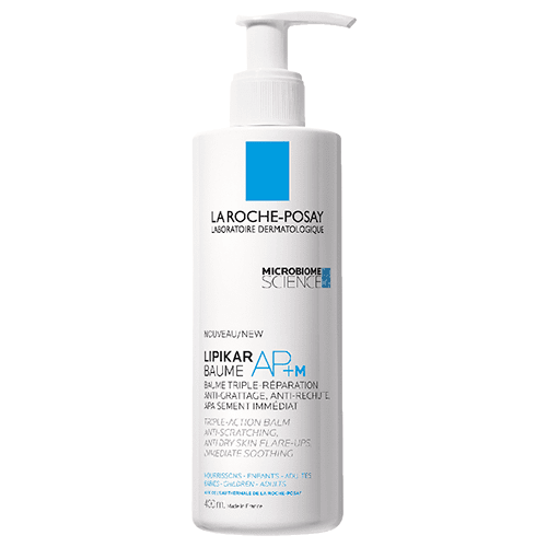 Lipikar Balm AP+M is a moisturizing body balm clinically proven to immediately soothe dry to eczema-prone skin for less itching. The new AP+M triple-action formula has a reinforced anti-scratching