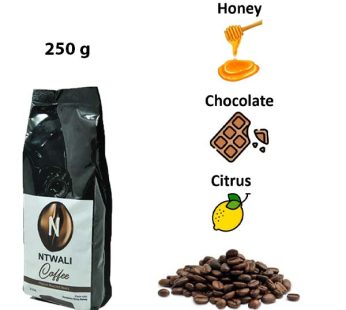 100% Arabica Medium Roasted Beans – Chocolate, Citrus & Honey flavors – 250g